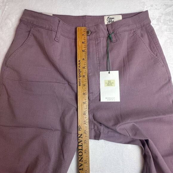 Cosmic Blue Love Womens Organic Chino Pants Sz 31Shadow Rose cuffed Straight Cut - Picture 5 of 10